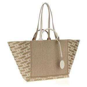 Tod's Logo Jacquard Canvas Tote Shopping Bag